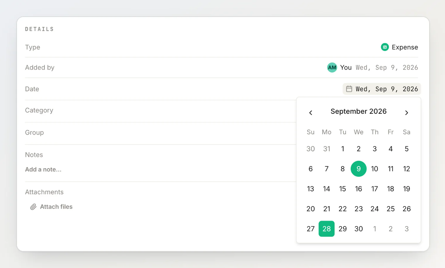 Changing a transaction's date in place from its Details rows
